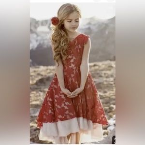 Joyfolie Mia Joy Red Lace Jacqueline Holiday Christmas Sz 8 Dress